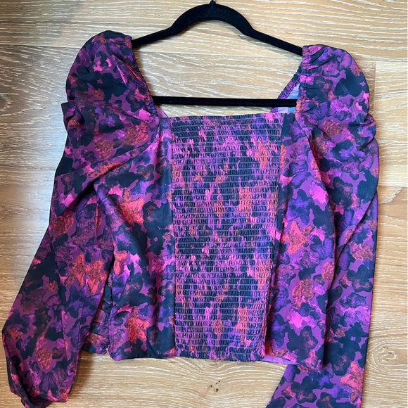 EUC Anthropologie Samant Chauan floral ruched blouse S - Picture 12 of 14